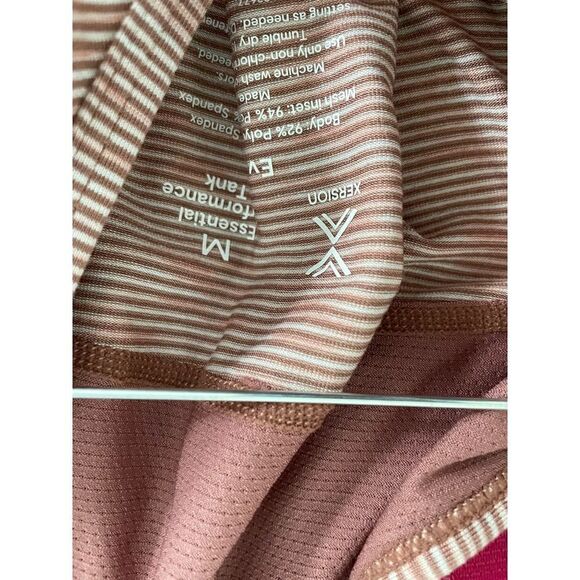 Xersion mauve and cream striped athletic Racerback tank M - Picture 2 of 3